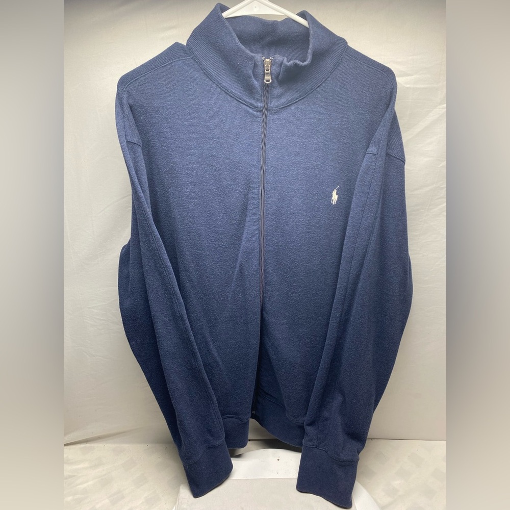 Polo Ralph Lauren Sweater Mens XL Navy Blue Performance Golf Full Zip Pony